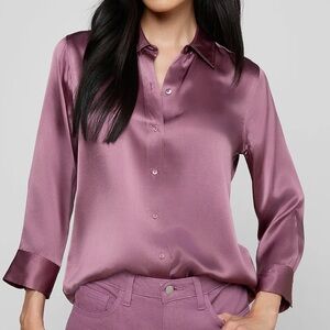 L'AGENCE Dani Silk Blouse in Dusky Rose
